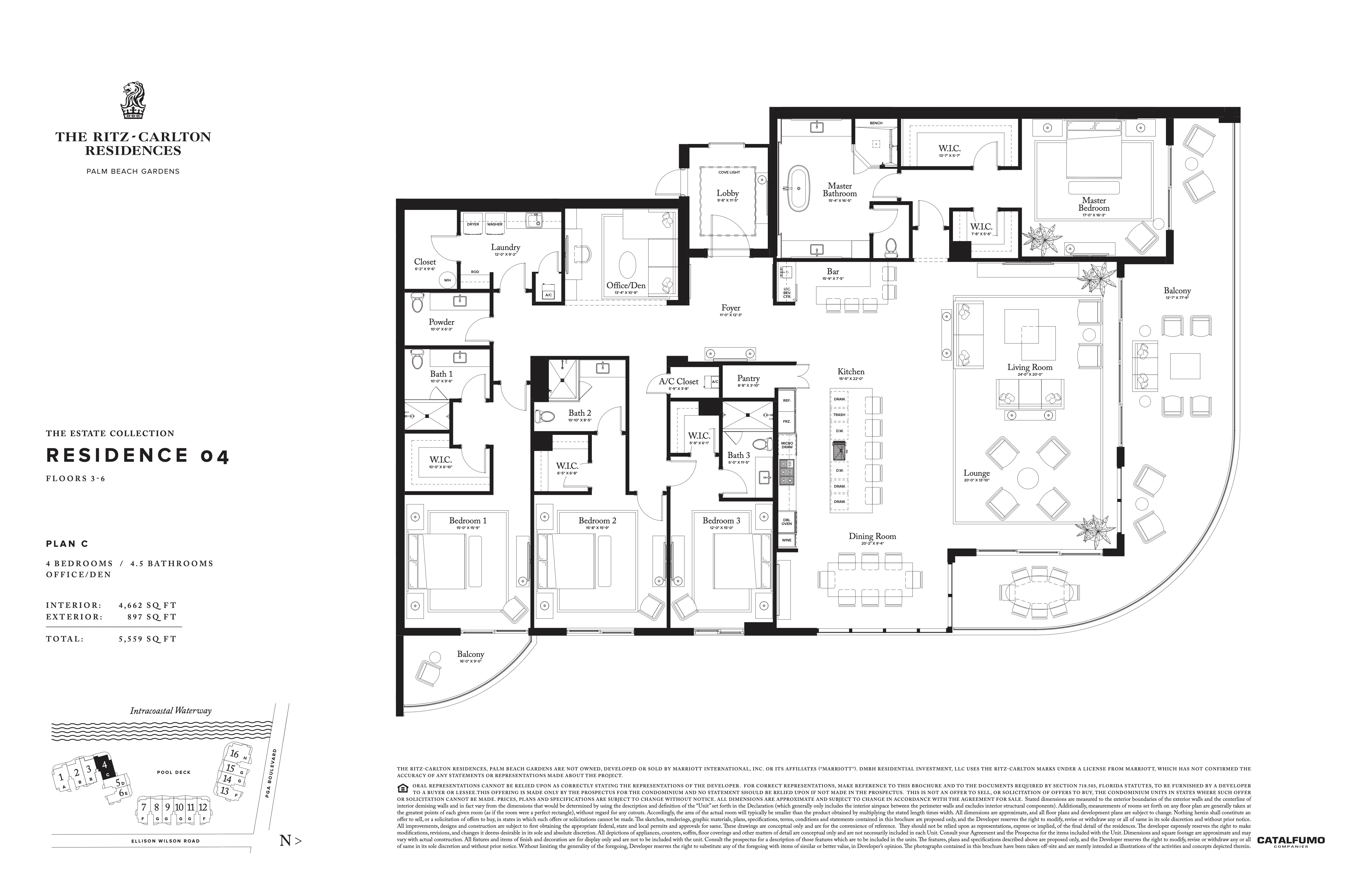 Floor Plan for Ritz Palm Beach Gardens Floorplans, Plan C